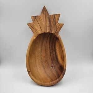 Vintage Mid-Century Modern Monkey Pod Wooden Pineapple Decor Accent
